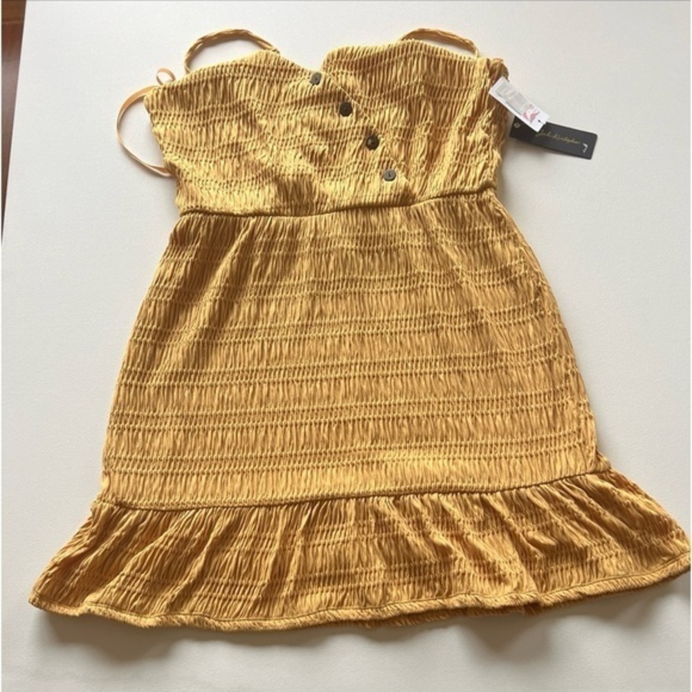 NWT Women's Jodie Kristopher Dress Size L with Liner Butterscotch Color (T)